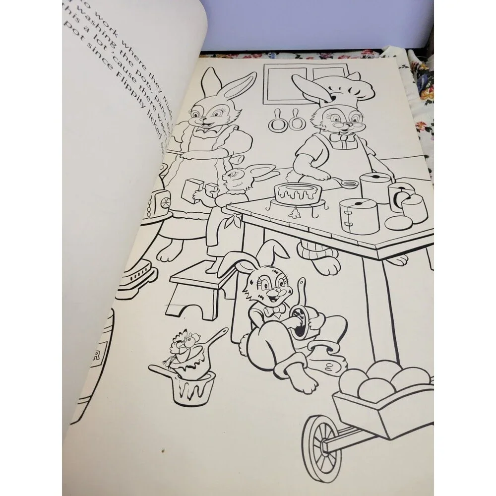 Vintage Huge Coloring Book The Easter Bunnys Helper